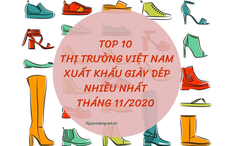 top 10 thị trường việt nam xk giày dép nhiều nhất tháng 11/2020
