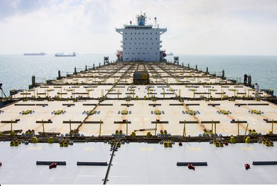 Container ship deck