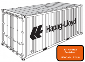 20′ Open Top (Hard Top) Container