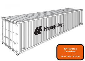 40′ Open Top (Hard Top) Container